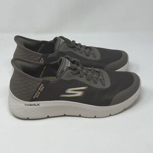 Skechers Go Walk Flex Shoes Mens 9 Extra Wide Fit Brown Hands Free Slip Ins